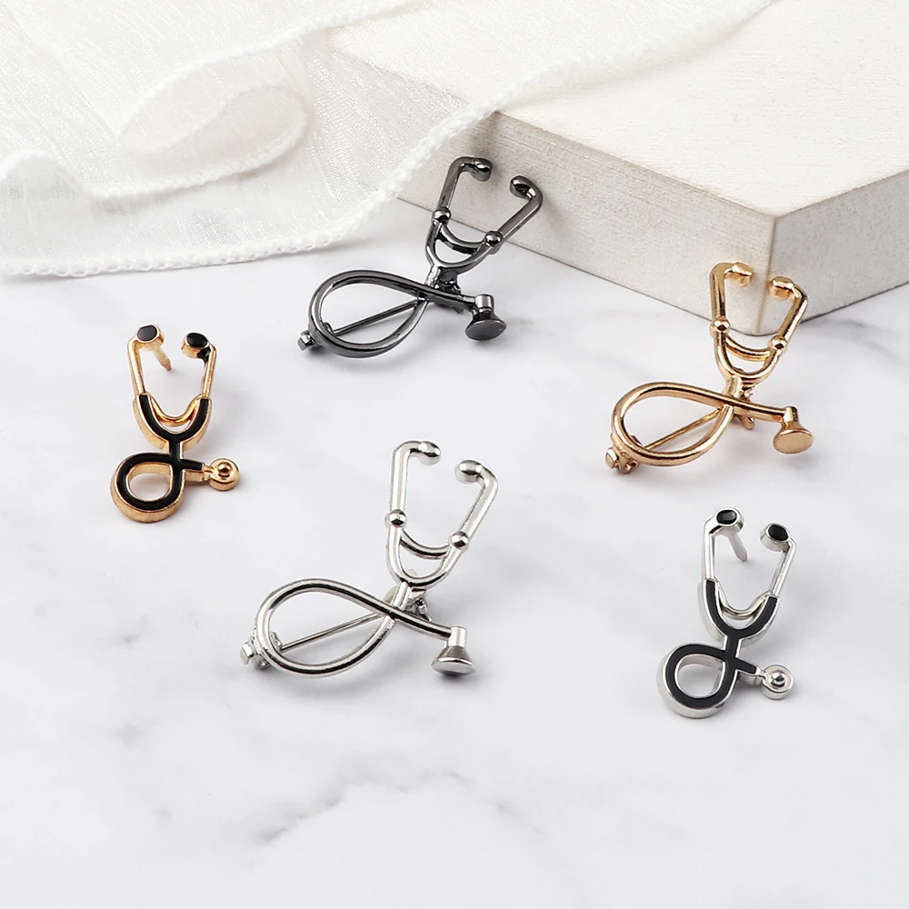 Cartoon Stethoscope Brooches Metal Medical Enamel Pin Creative  Backpack Jackets Lapel Badges Accessories Gifts For Doctor Nurse