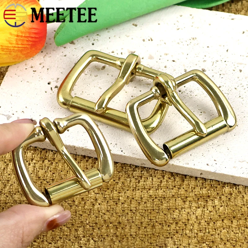 

5Pcs 16-38mm Solid Brass Men Belt Buckle Bag Strap Roll Pin Clasp Leather Belts Replacement Hook Hardware Accessories for Bags