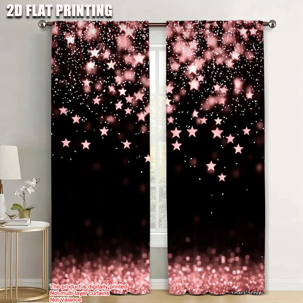

2pc, Party Curtains star Polyester,Without Electricity Festive Holiday for Decorations Clearance