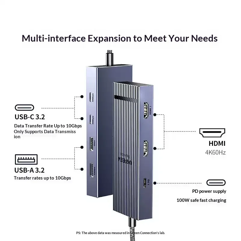 UGREEN 45365 USB C 3.2 Docking Station Dual HDMI Triple Display Thunderbolt 4 Multiport Hub Adapter for Laptop Monitors.