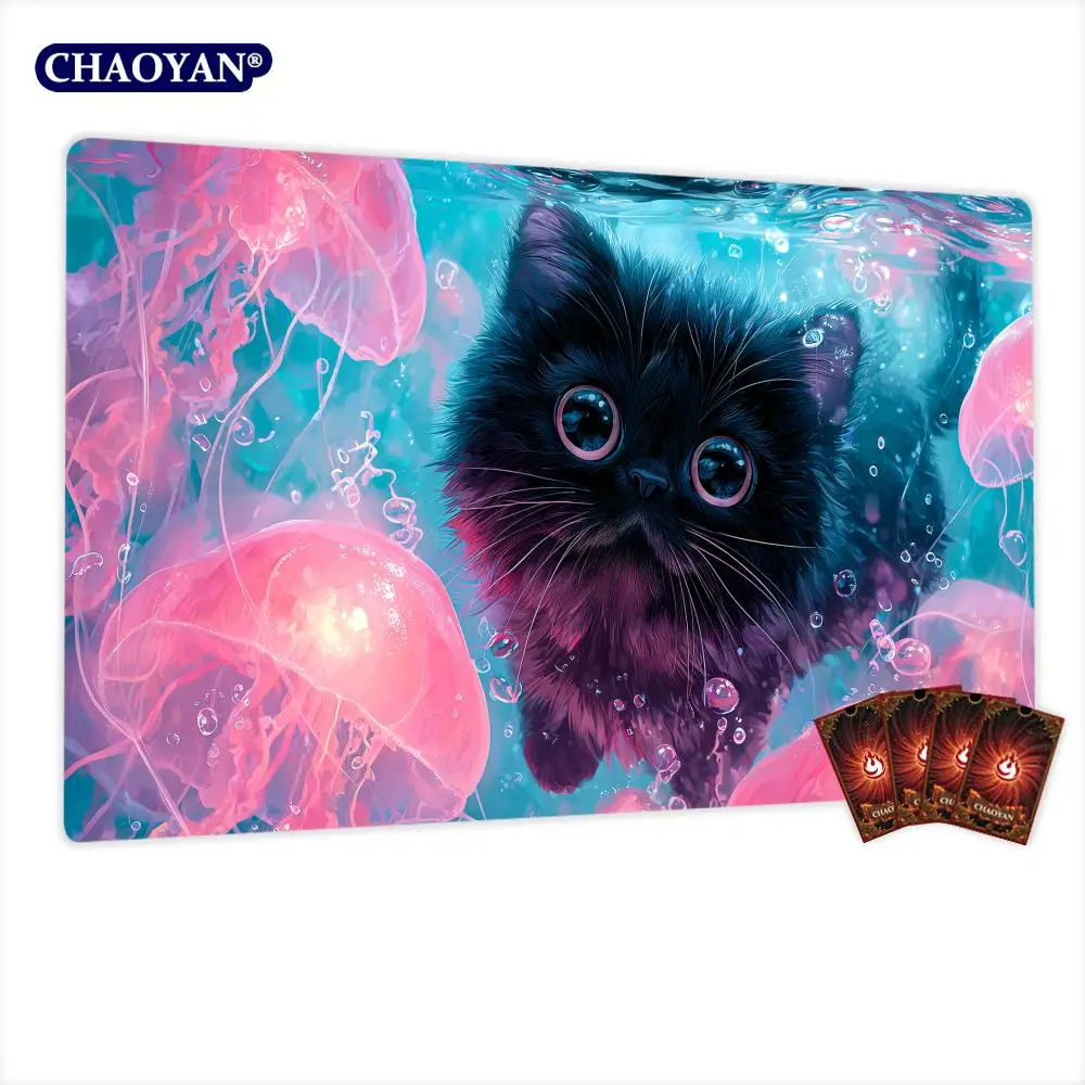 

Cute little black cat MTG Playmat Magic Card Battle Mat Non-Slip Durable 35X60CM Commander playmat Board Game Mat for TCG