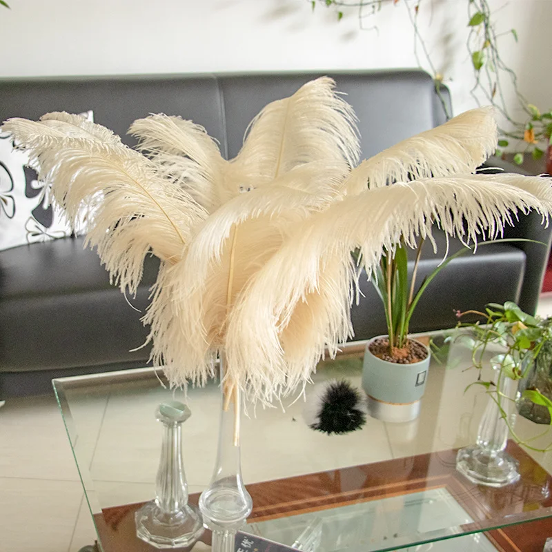 10Pcs Colored Fluffy Ostrich Feathers for Natural Plumes Crafts Accessories Wedding Party Table Centerpieces Carnival Decoration