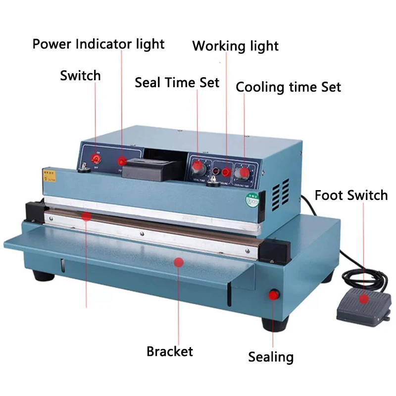 Desktop Semi-Automatic Heat Sealing machine Kraft Paper Bag/Plastic Transparent bag/Aluminum foil bag/Food packaging bags Sealer