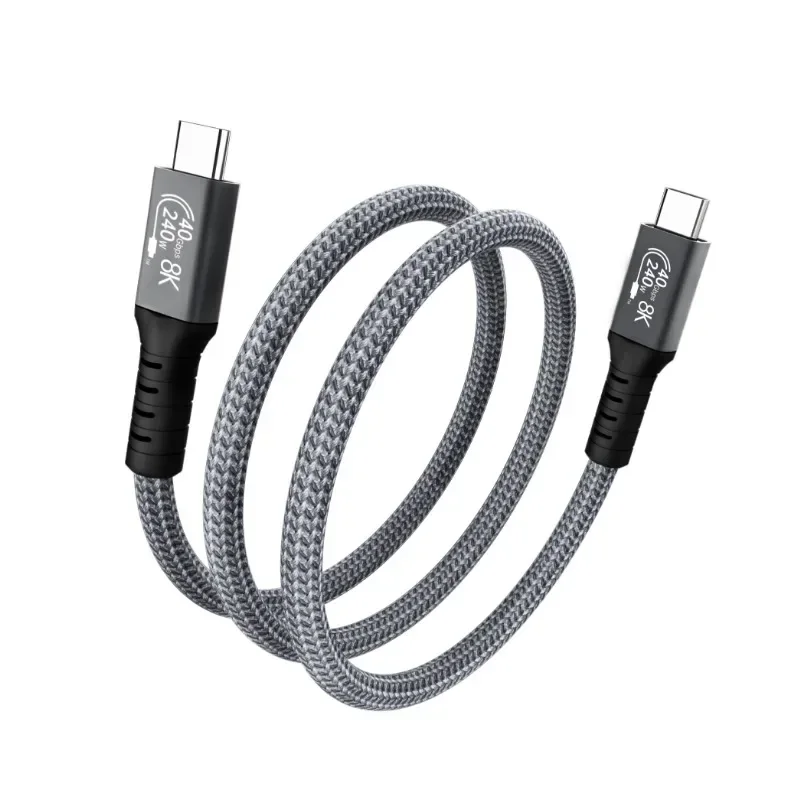 USB4 Cable 40Gbps 240W Thunderbolt 4 Type C Fast Charging Cable Thunderbolt3 USB C to C Data Transfer Cable