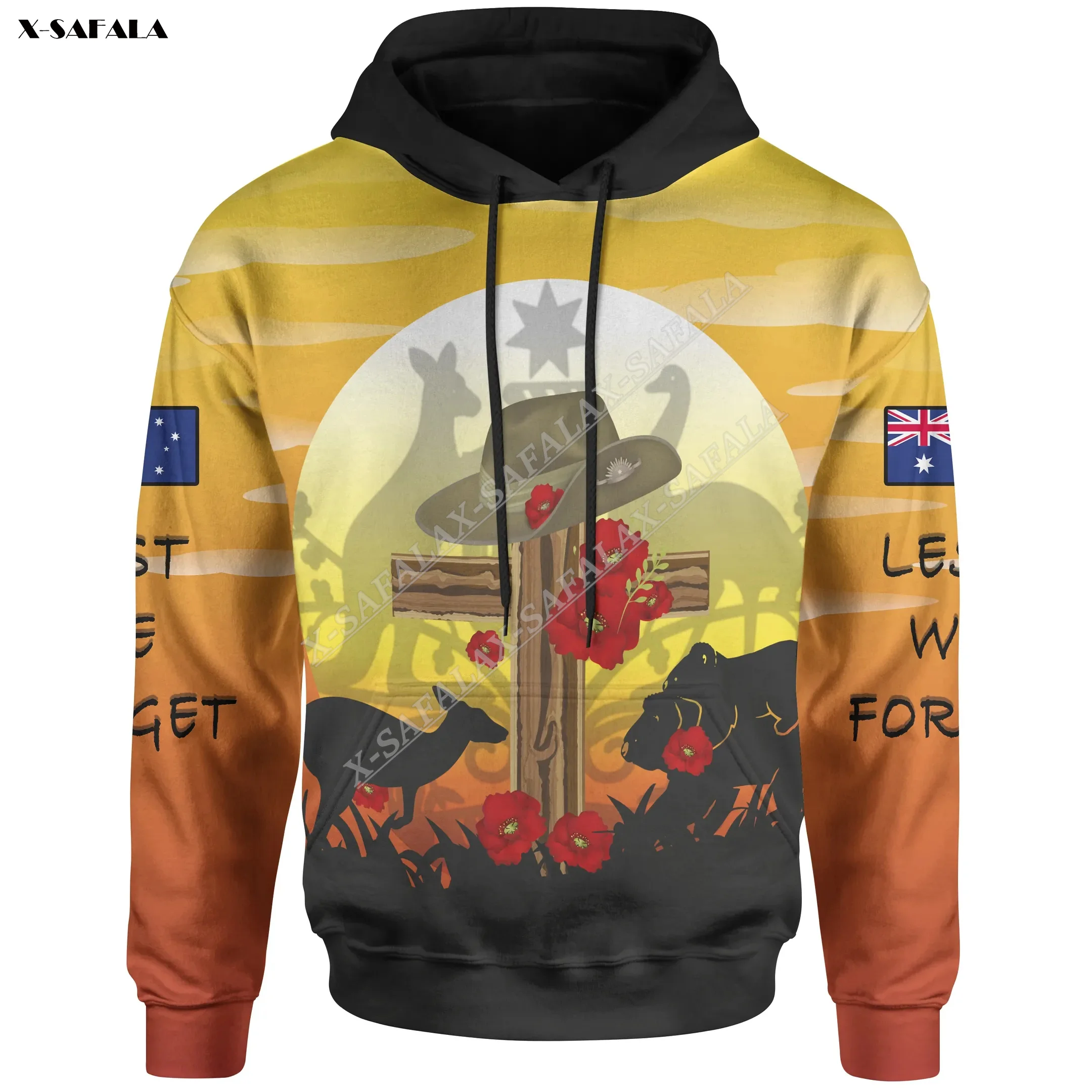 

Australia Anzac Day 2022 Will Remember Them 3D Print Zipper Hoodie Men Pullover Sweatshirt Hooded Jersey Tracksuits Outwear Coat