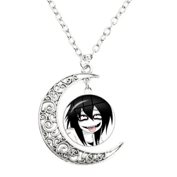 Jeff And Jane The Killer Moon Necklace Creepypasta Creepy Pasta Ticci Toby Figures Glass Anime Dome Pendant Necklace Jewelry