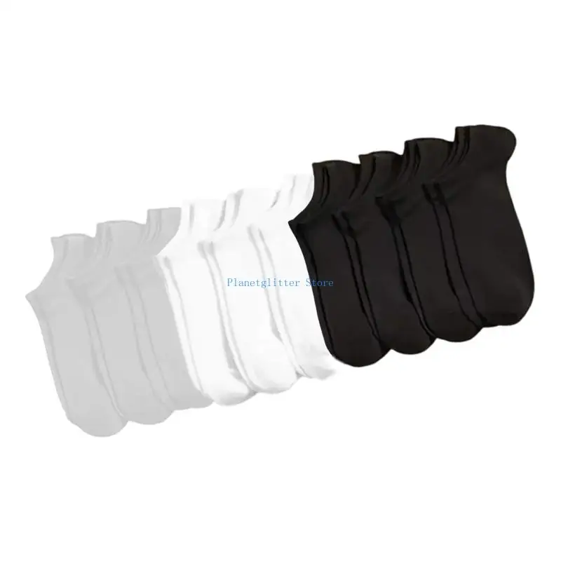 

652B 10 Pairs Breathable Everyday Socks No Irritating Toe Seam Elastic Arch Support Nonslip Grip For Walking Running Errands