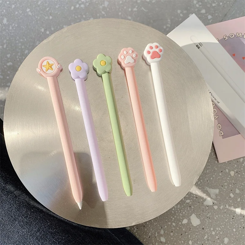 Niedliches Federmäppchen für Apple Pencil Pro und Pencil 2. und 1. Generation, Tablet-Stylus-Schutzhülle, weiches Silikon, stoßfest – Detail 1