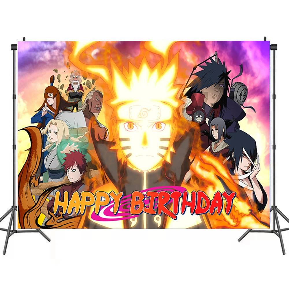 100*150Cm Anime Naruto Achtergrond Doek Kinderen Verjaardagsfeestje Decoratie Suppllie Achtergrondstudio Rekwisieten Feestartikelen