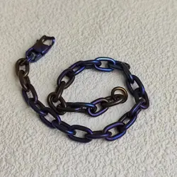 Pure Titanium Anchor Chain Unisex Bracelets Handmade Burning Color 6.8MM Width