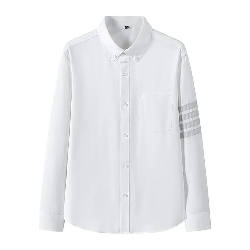 

Stand Long Sve Men's irt Cotton Blend Ox Weave oulder Patch Casual Sle Wear Resistant Comfortable Fit