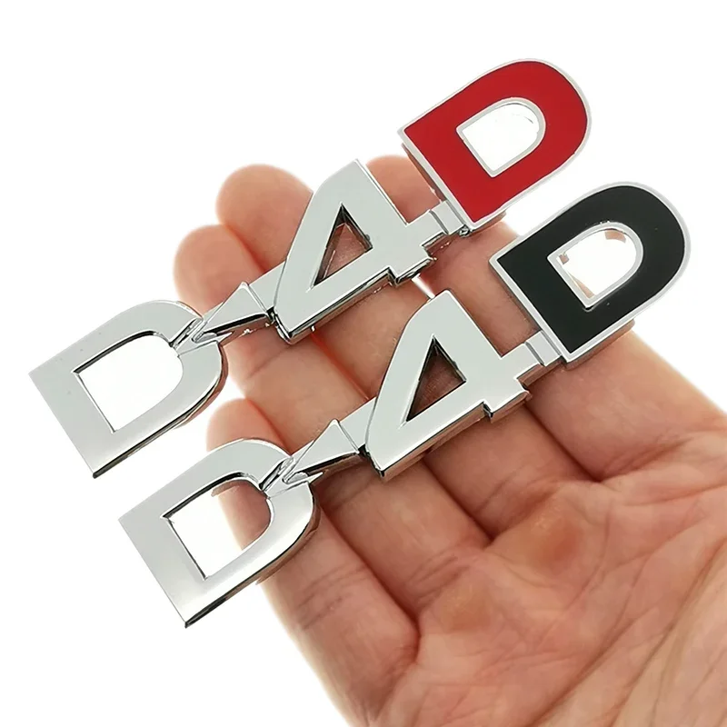 3D Zinc Alloy Metal D4D Glossy Chrome Emblem Badge Decals Car Sticker for Camry Highlander Yaris Corolla avensis hilux