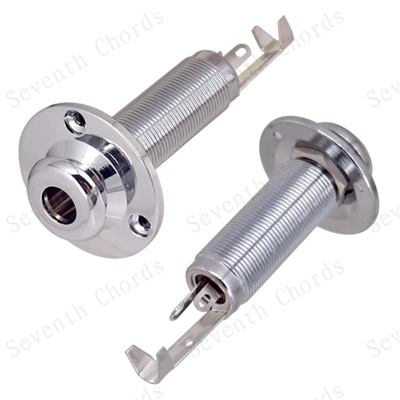 1Pcs Messing 1/4 "6,35 Strap Lock Pin Jack Ende Ausgang Eingang Buchse Für Bass Akustische Elektrische Gitarre Zubehör teile – Detail 2