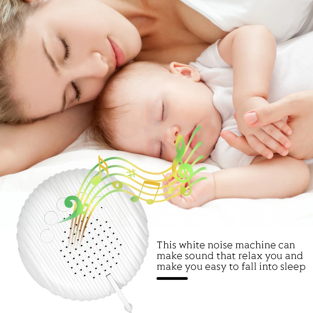 

White Noise Sound Machine Baby Sleep Machine 10 Soothing Sounds Volume Adjustable Built-in USB Rechargeable Battery White Noise