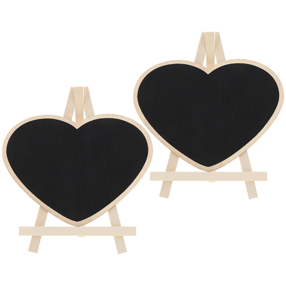 

2 Pcs Vertical Blackboard Mini Chalkboard Small Sign Signs for Food Desk Standing Wooden with Child