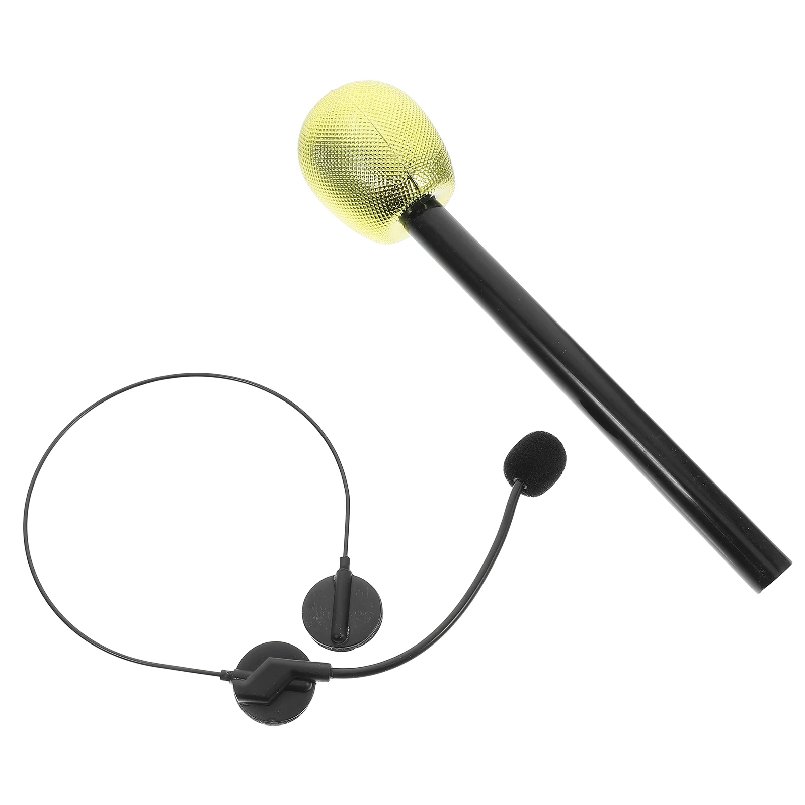 2 Pcs Celebrity Dress Up Rock Headphones Cosplay Microphone Makeup Costume Props