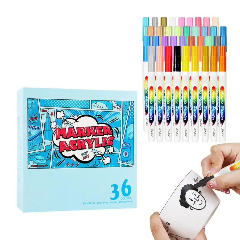 

Fine Tip Paint Pens Waterproof Fine Point Paint Pens Graffiti Marker Long-Lasting Paint Pens Acrylic Markers Acrylic Paint Pens