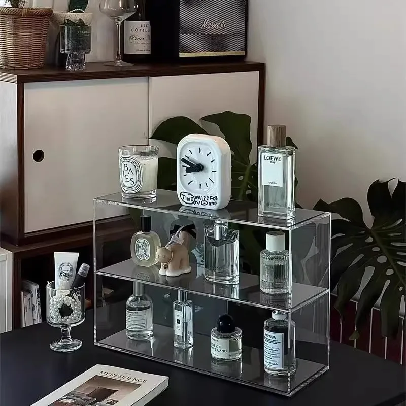 

Light luxury acrylic stainless steel cup holder, teacup tea set storage rack, desktop display rack, multi-layer Bogu rack