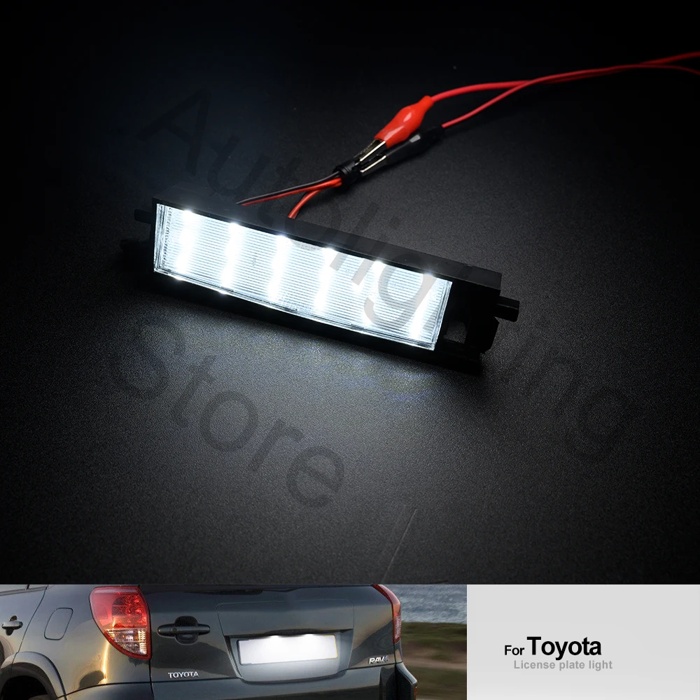 2x Led License Number Plate Light For Toyota Yaris 1999-2005 RAV4 2006-2015 Auris II 2012-2018 Corolla iM Camry Solara Avalon IQ