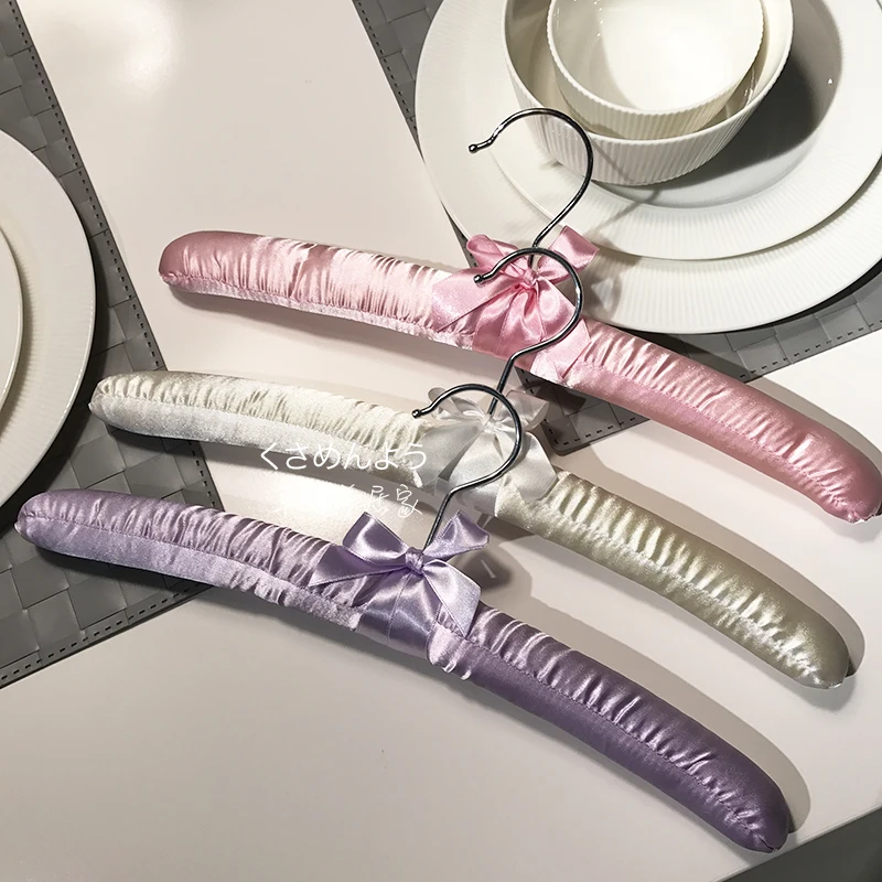 

Hanger adult 39CM satin solid color high-end retro non-slip home clothing store storage sponge cloth seamless clothing hanging