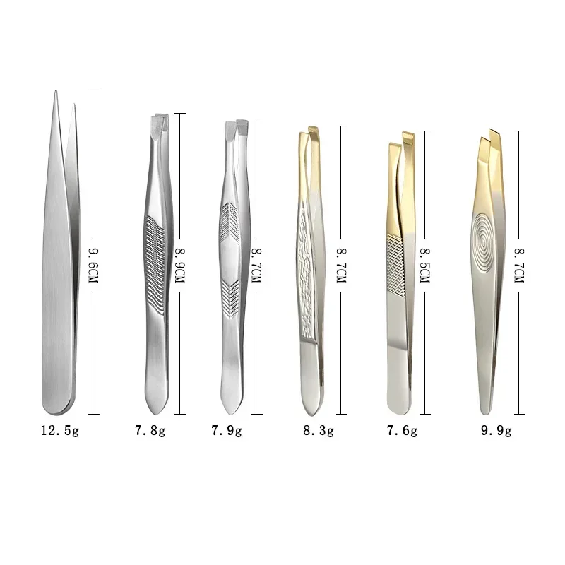 Eyebrow Clip Hair Removal Convenient Durable Practical Beauty Makeup Tool Eyebrow Tweezers Stainless Steel Semi Gold Plated