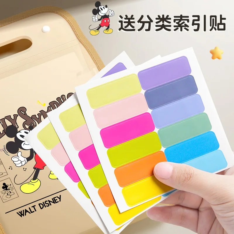 Disney Mickey Mouse Folder Waterproof A4 Folder Press Button Plastic Data Document Bag Cartoon File Folders Stationery Organizer