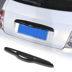 ABS Carbon Car Trunk Handle Trim Cover Tailgate Rear Tail Door Decoration Strip Sticker For Fiat 500 2010-2023 Auto Accessories