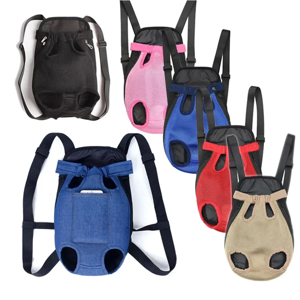 Pet Carrier Adjustable Dog Backpack Kangaroo Breathable Front Puppy Dog Carrier Bag Pet Carrying Travel Legs Out Carrier For Cat