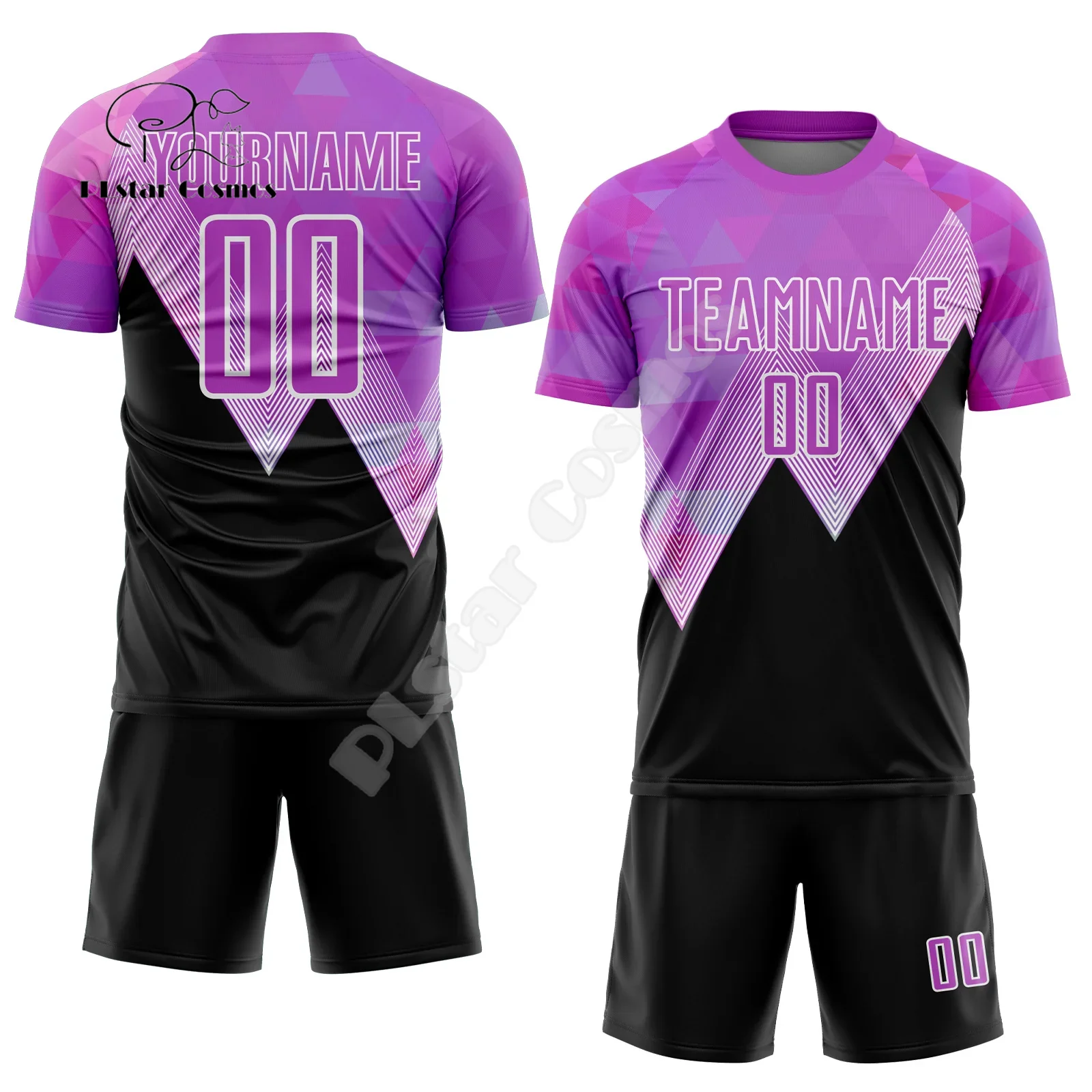 Custom Name Gradient Graffiti Soccer Jersey Football Suits 3DPrint Harajuku Summer Shirts Shorts Pants Combo Short Sleeves X23