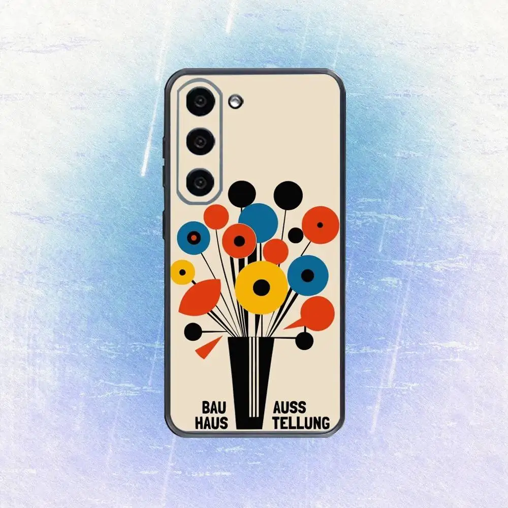 حافظة هاتف G-Geometric Bauhaus Art لهاتف سامسونج جالاكسي A73، A72، A71، A70، A53، A52، A51، غطاء أسود ناعم آخر #3