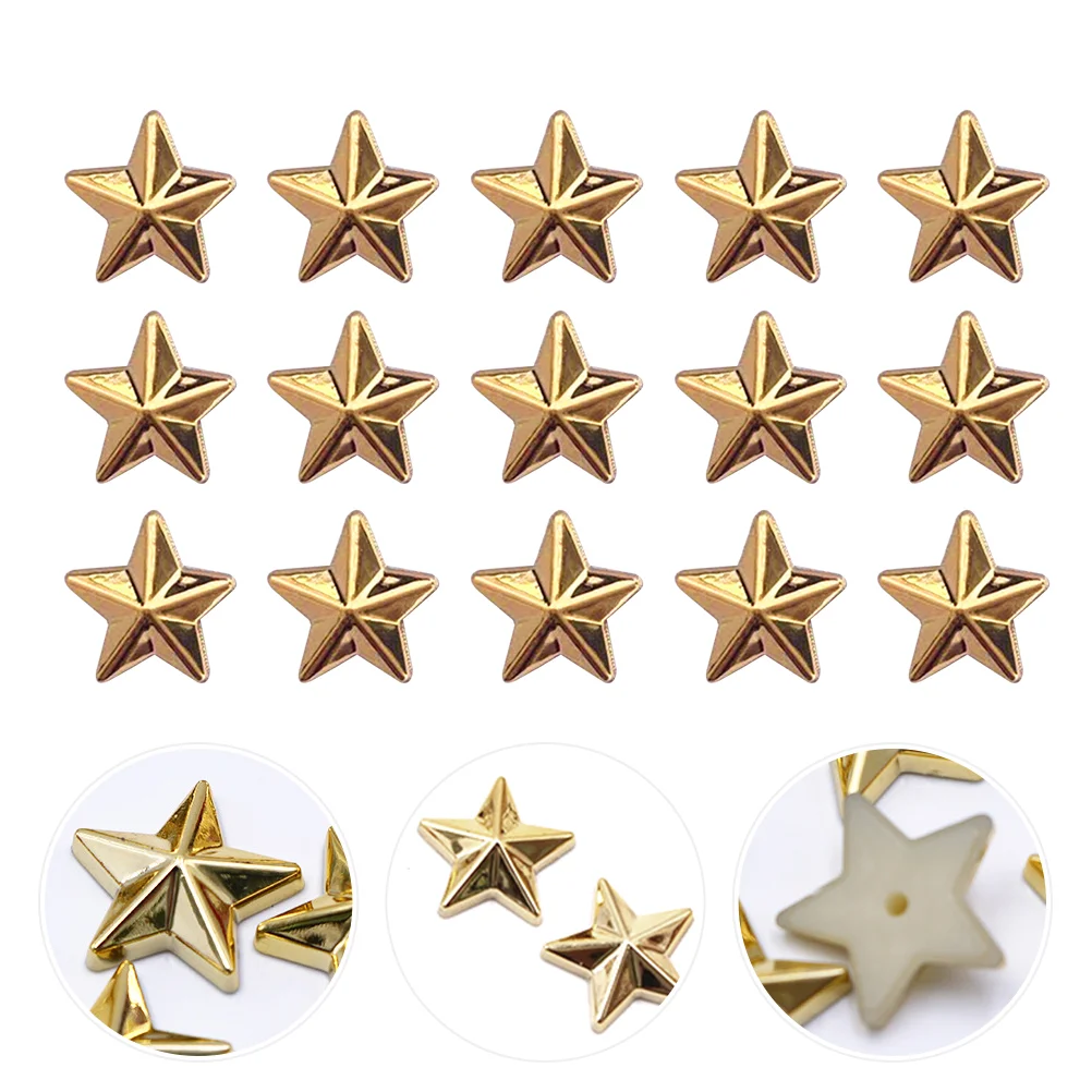 

200 Pcs Stars Beads Acrylic Pentagram Shaped Charms DIY Crafts Decor Flat Bottom Decors