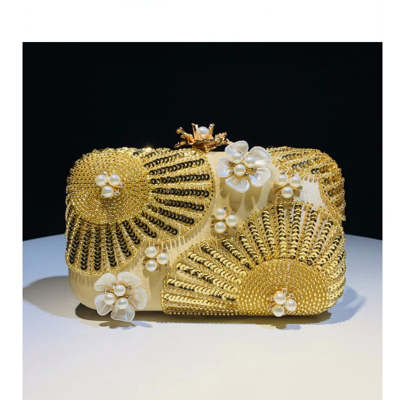 

2026 new Women Sequines Evening Bags Beads Wedding Clutch Bags With Chain Party Chain Bags 5 Colros Drop Shipping