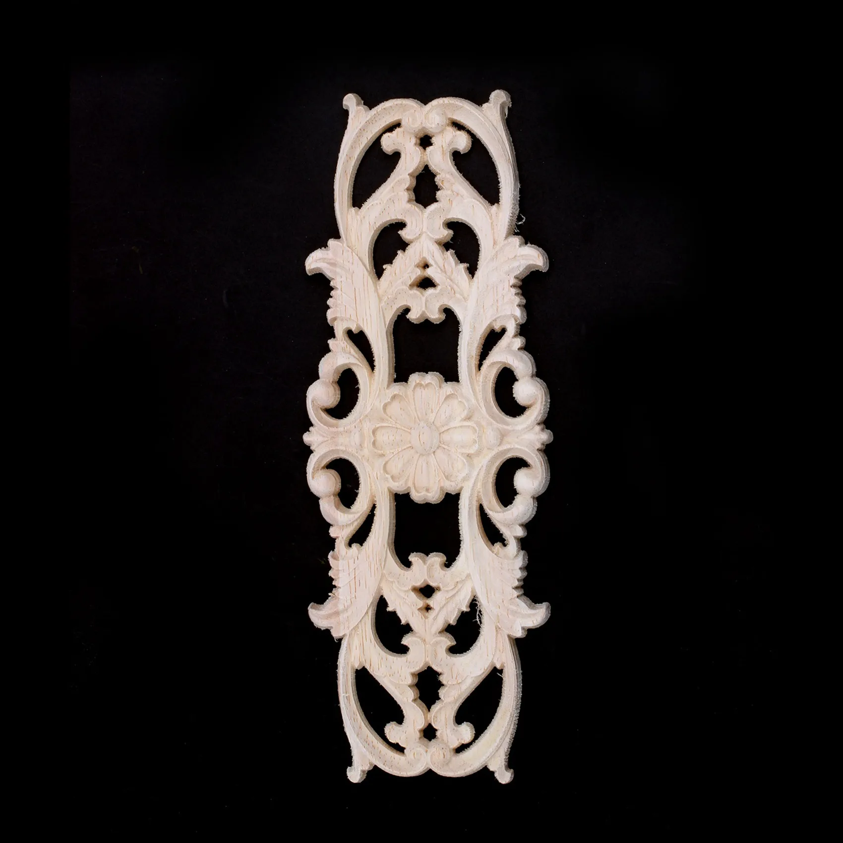 6X Rubber Wood Carved Applique Retro Furniture Crafts Decor New(22.5 X 8Cm)