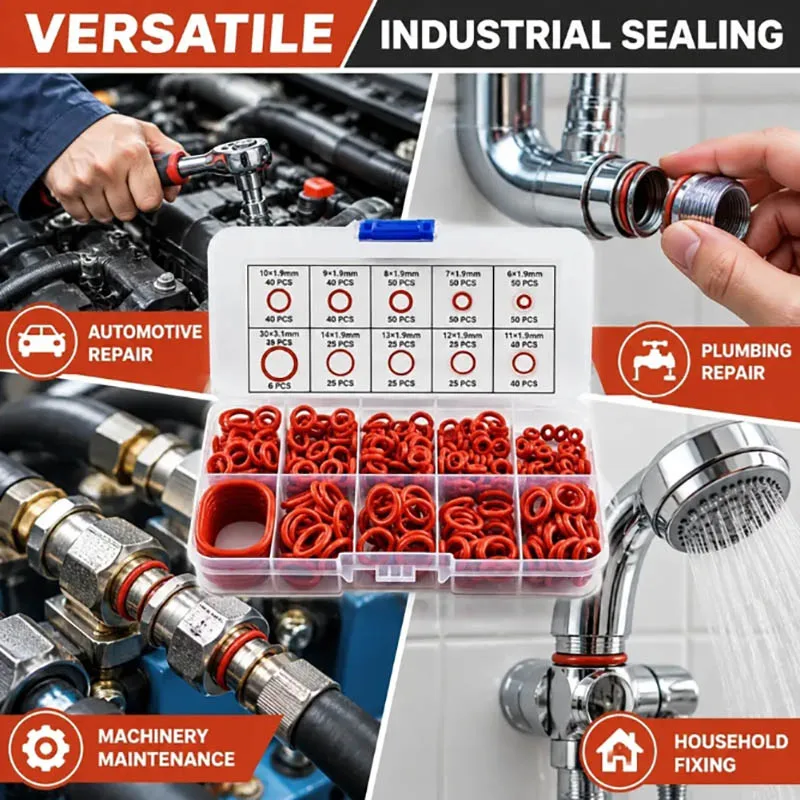 O Ring Repair Kit with Copper Washers & O-Ring Pick Hook, for Car, Motorcycle, Pressure Washer, Hydraulic Pneumatic Tools