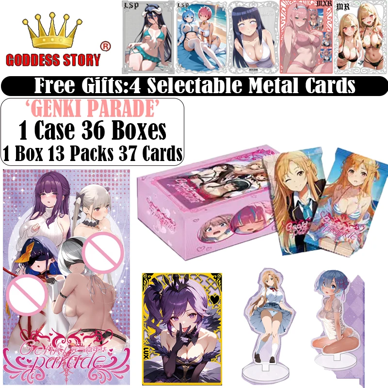

GENKI PARADE Goddess Story Waifu Booster Box Rare SER Anime Game Cards Girl Party Swimsuit Theme Doujin Toys for Hobbyists