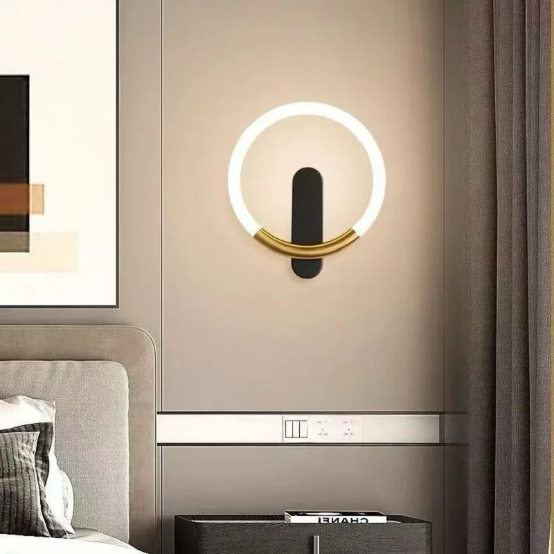 

TINLAIBOR White tube color blocking Wall lamp Nordic light Luxury Creative Bedside Bedroom Simple modern Background Wall light