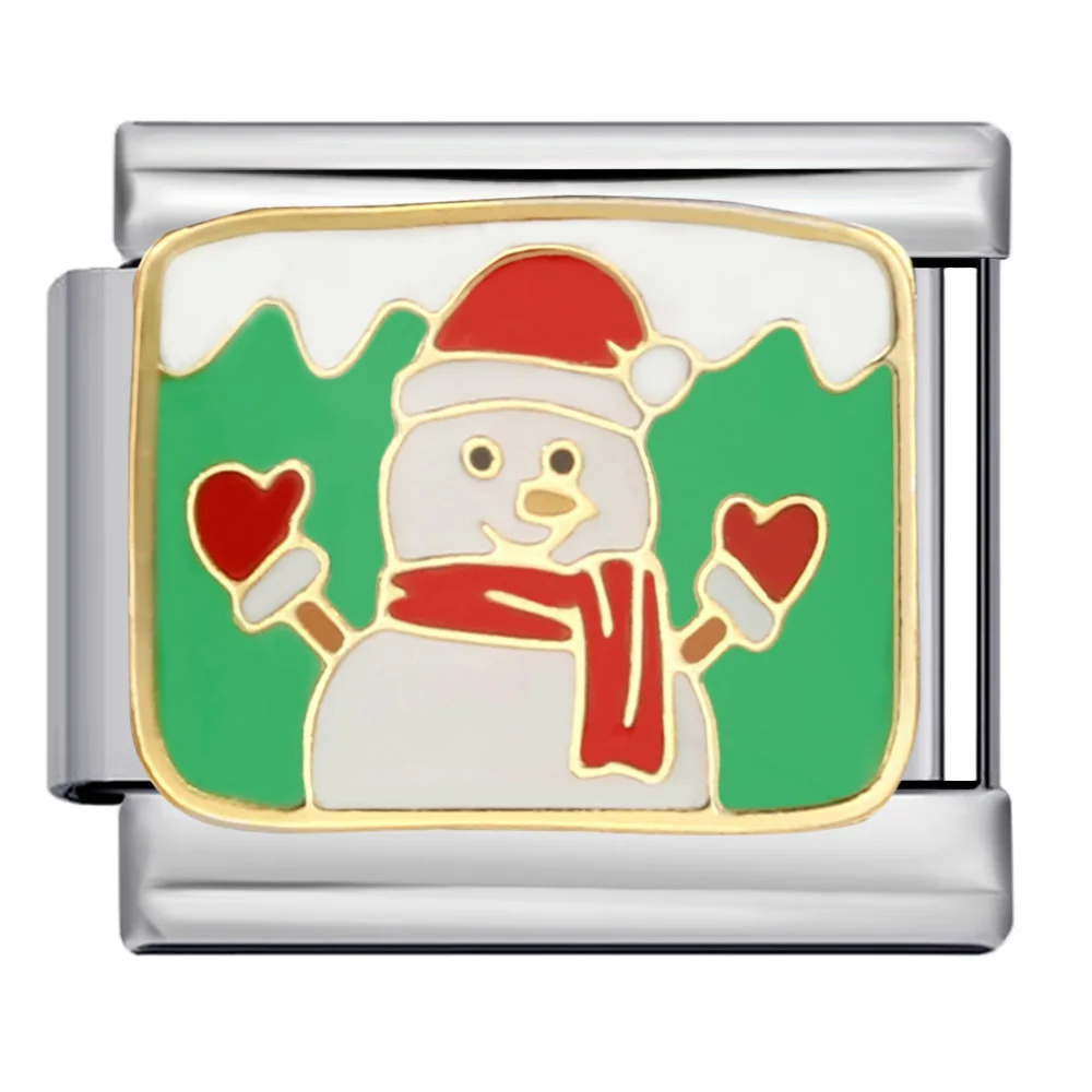 Modischer Jesus Weihnachtsmann Schneemann Weihnachts-Italienischer Charm-Anhänger Passend für 9mm Edelstahl-Armband DIY Perlen Schmuckherstellung – Detail 6