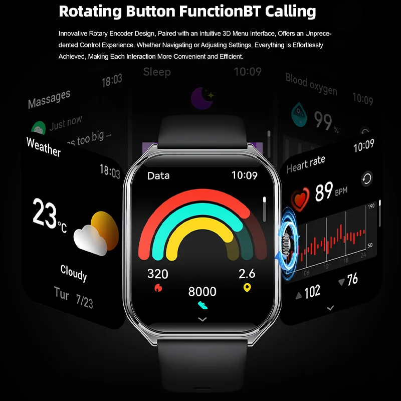 2025 Nuovo 7.5MM Ultra Sottile Astuto Della Vigilanza Degli Uomini 1.96 "Schermo AMOLED Always Show Time Frequenza Cardiaca Sport Impermeabile BT Chiamata Smartwatch