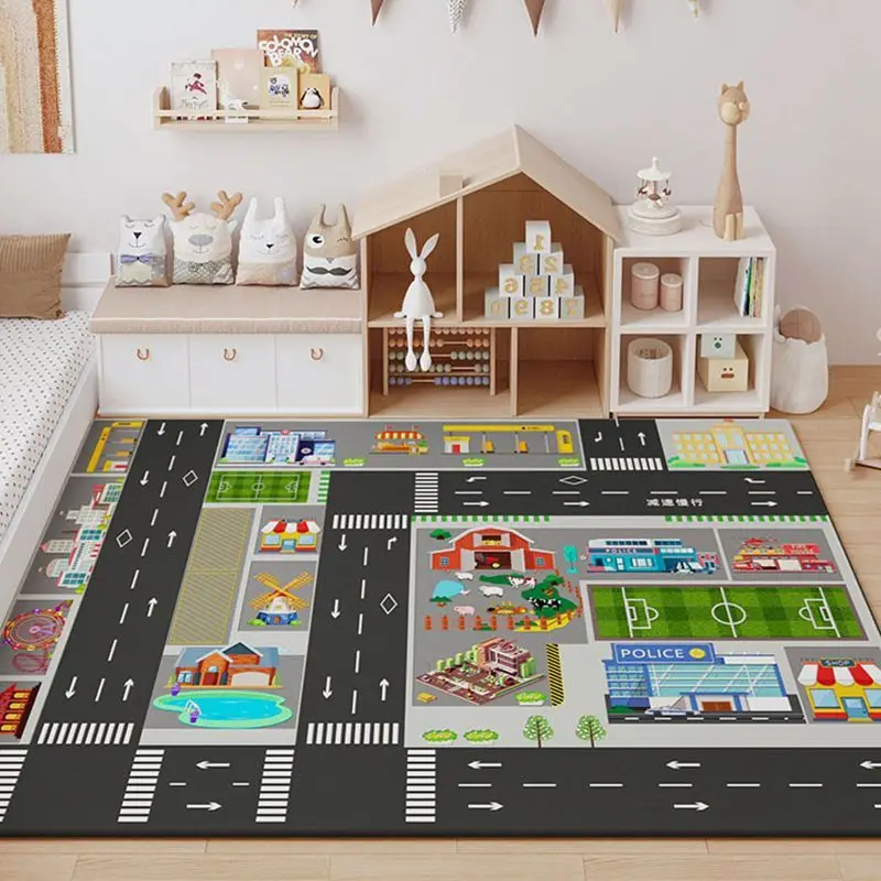 

Детский игровой коврик, автомобильный коврик, дорожный ковер, коврик для ползания для малышей, детская спальня, детский сад, игровая комната, обучающая зона
