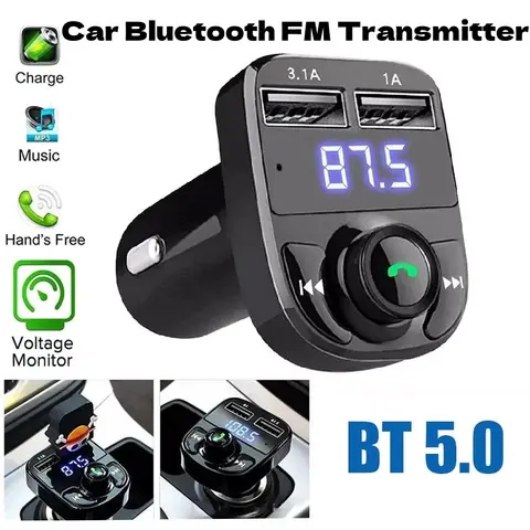 자동차 무선 블루투스 FM 송신기 자동 MP3 플레이어 USB 충전 포트 자동차 충전기 어댑터 휴대용 자동 핸즈프리 장치