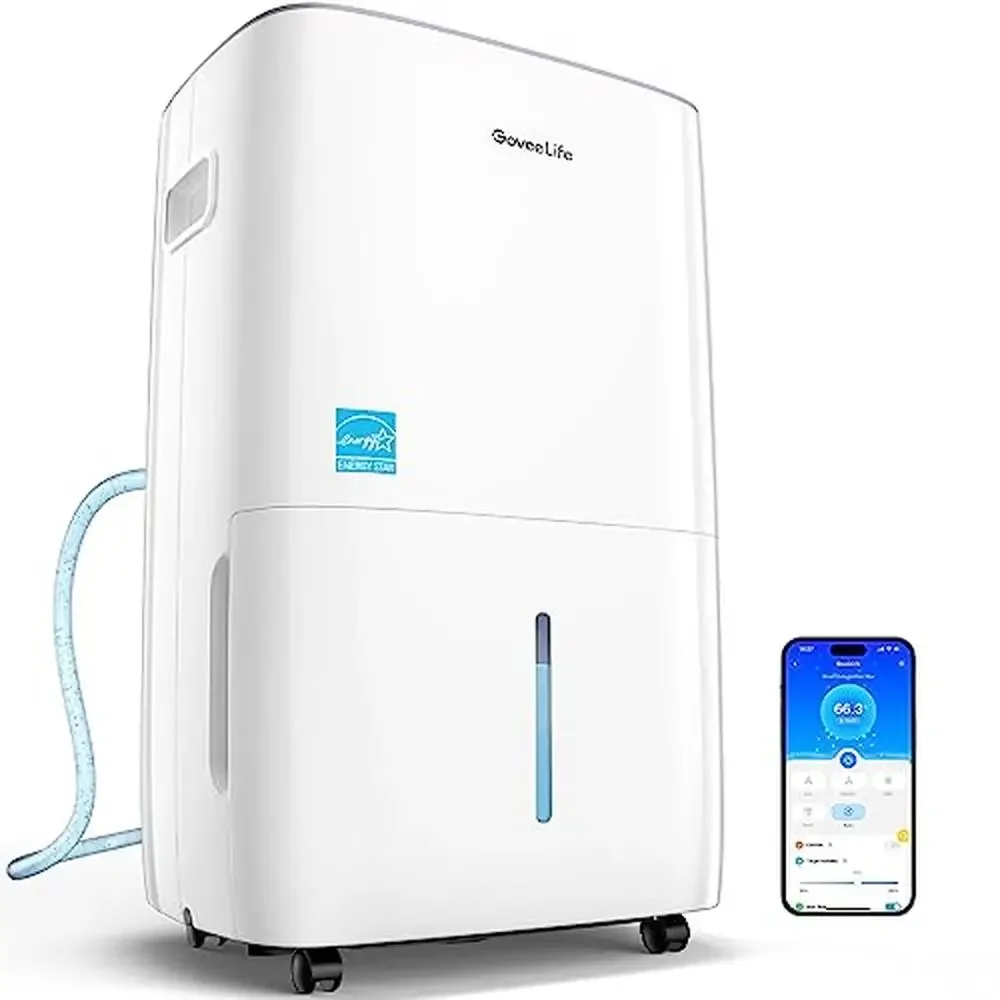 Smart Basement Dehumidifier 4500Sq.Ft 50-109 Pint Auto Humidity Control 2.0Gal Drain Energy Star Alexa Google Assistant Auto