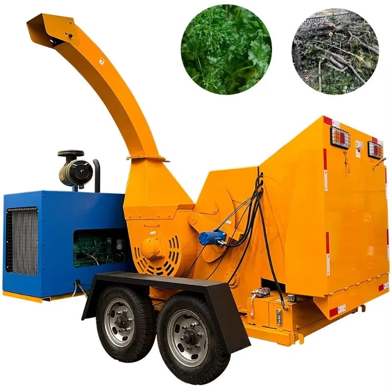 Trituratore di Rami e Legno da Giardino/Cippatrice Mobile per Tronchi e Rami