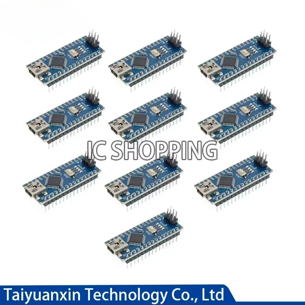 Placa microcontroladora nano v3.0 para arduino com driver usb ch340, 16mhz atmega328p, para arduino com 10 peças