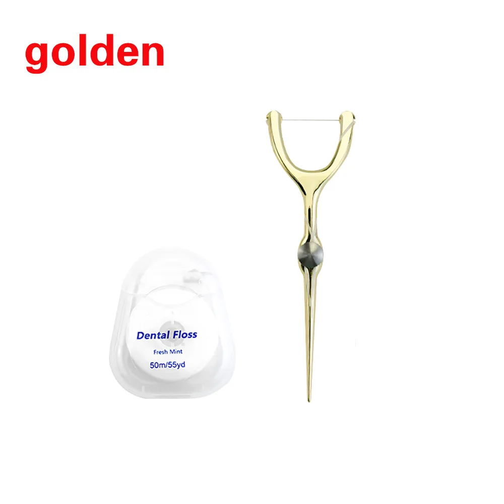 Austauschbare Zahnseide Edelstahl Y Form Zahnseide Halter Wiederverwendbare Zahnstocher Tragbare Hilo Zahnseide Dental Zähne Sticks – Detail 10