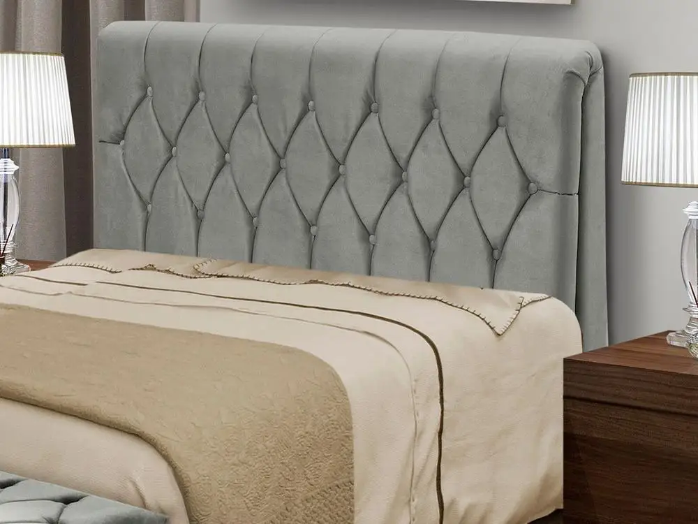 Queen Size Headboard Quilted Suede Dubuê Movelaria Istanbul Graphite