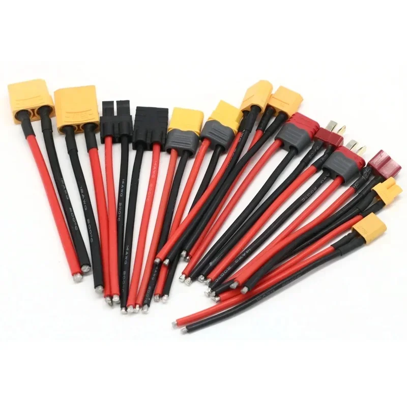 Xt60 Xt30 T Xt90 Mpx Plug Connector Male / Female Connector Plug With 12/14 /16awg Silicone Wire 100mm For Rc Battery Cable image 3