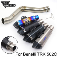 For AK Benelli TRK502 DB Killer R11 TRK502C TRK 502C 502 51mm Motorcycle Exhaust Laser Slip-On Middle Link Pipe PitBike