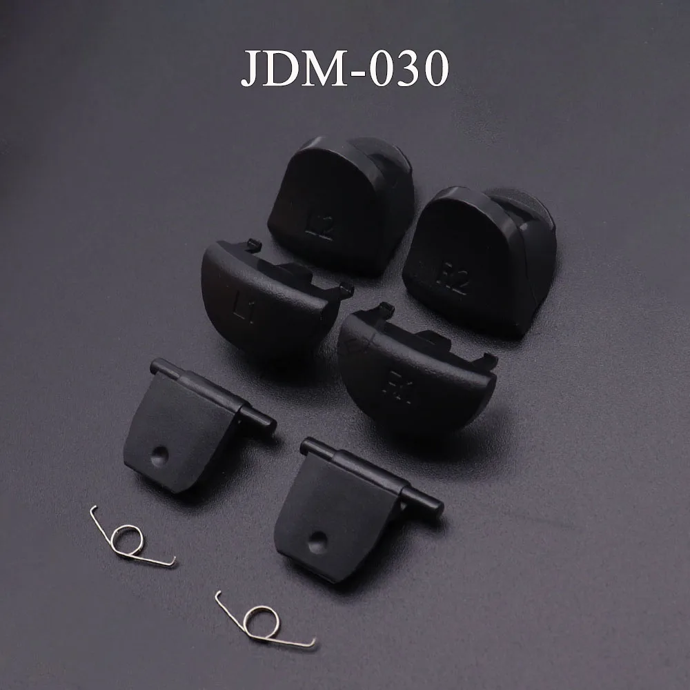 1세트 L1 R1+L2 R2 트리거 게임패드 버튼 + 스프링 교체 부품 소니 PS4 JDM 001 011 030 040 050 055 컨트롤러용