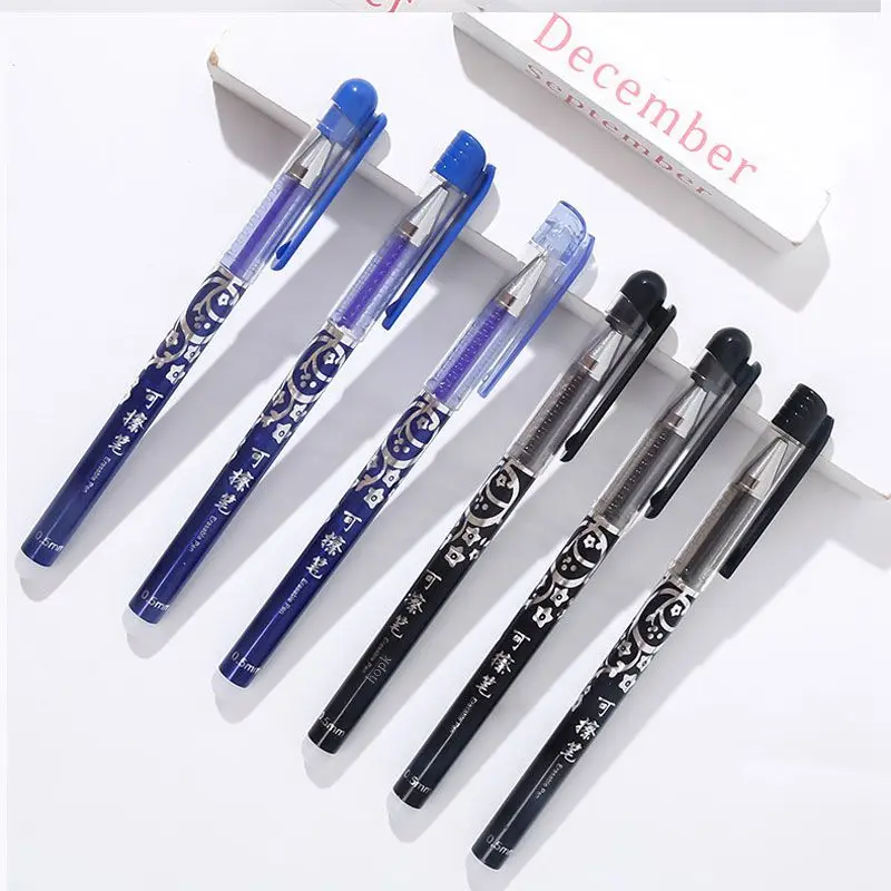 Erasable Gel Pens Set 0.5 mm Fine Point Blue Kawaii Ballpoint Pen for Writing Stationery Office School Supplies Cute Stationery