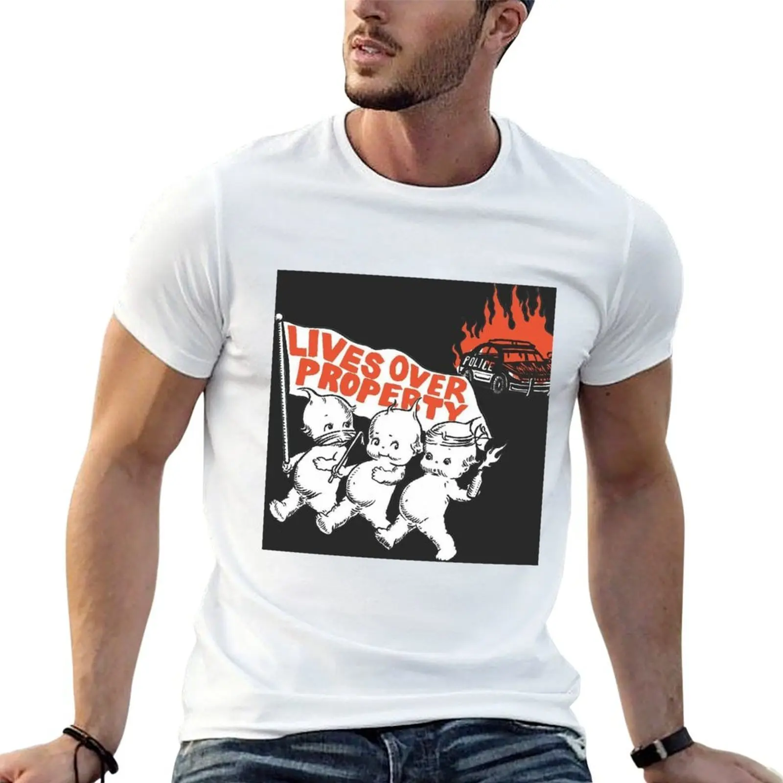 Lives Over Property #BLM T-Shirt summer tops anime figures Short sleeve tee men